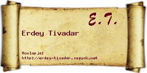 Erdey Tivadar névjegykártya